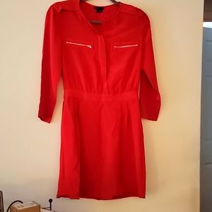 Theory Brunella stretch silk red dress